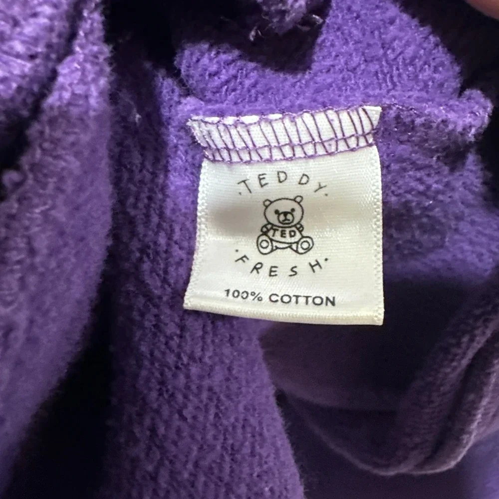 Teddy Fresh Pastel Color‎ Block Hoodie Sweatshirt Size Medium